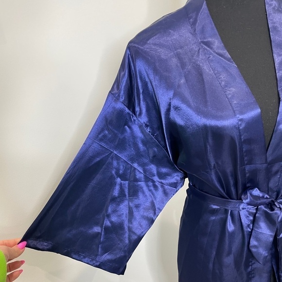 Maid of Honor Wedding Blue Belted Robe - Picture 2 of 5
